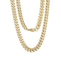 Polished gold Cuban link necklace in stainless steel with a secure lobster clasp - Gold