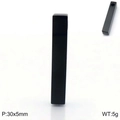 Macro shot of 30x5mm black rectangular pendant with dimensions and 5g weight data - 30x5mm / Black Pendant Style (KLJ2232-GC)