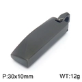 Mens dark grey rectangular titanium steel pendant on snake chain 30x10mm 12g - Black-Without Chain (KP100363-KFC)