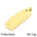Sleek gold rectangular titanium steel pendant for men with size and weight info - Gold-Without Chain (KP100364-KFC)