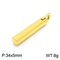 Pendente a barra rettangolare dorata in acciaio inossidabile lucido con catena a serpente - Colore Oro Solo Ciondolo (KP99142-KFC)