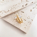 Minimalistischer doppellagiger 18k vergoldeter Edelstahlring mit Zirkonsteinen - US 8 / A-Doppelstein Stil Gold