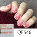 Matte daisy polka dot nail stickers with red and pink pop art circles on velvet background - QF546