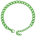 Detail of green curb chain bracelet with lobster clasp and adjustable extension chain - Green