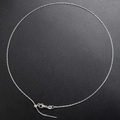 Detail of silver snake bone necklace featuring a secure lobster clasp and adjustable chain - Necklace / White Gold