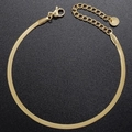 2.5mm gold plated stainless steel snake chain bracelet with adjustable lobster clasp - 2.5mm / Gold