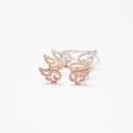 Fully Diamond-encrusted Wing-shaped Open Ring (platinum) / Opening Adjustable