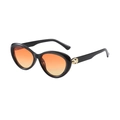 Gafas de sol ojo de gato negras con lentes degradadas naranja y detalle de serpiente dorada - Montura Negra Lentes Degradado Naranja