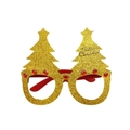 Occhiali Albero di Natale Glitter Oro con Strass Rossi Accessorio Festa Carnevale - 15 Albero giallo