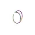 Regenbogenfarbener Nasenring aus Edelstahl mit Doppelring-Design und Mond-Akzent - Flacher Mond / Bunt
