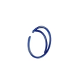 Blue double-hoop stainless steel moon nose ring with a polished metallic finish - Flat Moon / Blue
