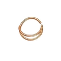 Rose gold moon nose ring featuring a minimalist double layer hoop design in stainless steel - 3D Moon / Rose Gold