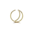 Minimalist double layered moon nose ring in polished golden stainless steel - Flat Moon / Gold