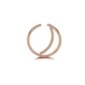 Minimalist moon-shaped rose gold stainless steel nose ring hoop for body piercing - Flat Moon / Rose Gold