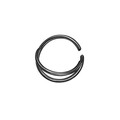 Black double layered stainless steel moon nose ring with a minimalist polished finish - 3D Moon / Black