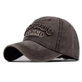 Vintage washed cotton baseball cap with Cyprus Island embroidery in dark grey - Adjustable / Washed Coffee