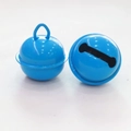 Sky blue 22mm glossy metal round bells for DIY pet collars and holiday decorations - Blue