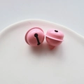 Pink metal bells with colorful lacquer finish and round hanging loops for DIY crafts - Deep Pink