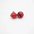 Pair of glossy red 22mm metal jingle bells with top hanging loop for DIY crafts - Red