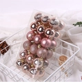 36-piece 4cm rose gold Christmas ball ornaments set with diverse matte and glitter finishes - 4cm 36Pcs / Rose Gold
