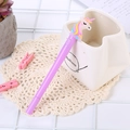 Creative purple unicorn gel pen with glowing LED light for office and school supplies - Light-up Rouge Unicorn Purple