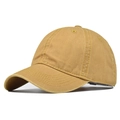 Classic washed cotton baseball cap in khaki with six-panel design and reinforced stitching - Adjustable / Khaki (5)