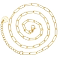 Detail of gold stainless steel chain necklace with lobster clasp and extension link - Gold