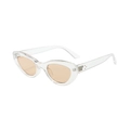 Chic cat eye sunglasses with transparent frames and light brown tinted lenses - Transparent Frame Brown Lens