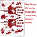 Detailliertes Layout der Halloween Blut-Handabdruck Aufkleber mit Maßen 25x35cm - Blutiger Handabdruck