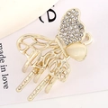 Haarklammer Schmetterling in Champagnergold mit Katzenaugensteinen und Strass - 4# Strass Schmetterling Haarklammer / Gold