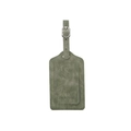 Olive green PU leather luggage tag with adjustable metal buckle and aircraft embossing - Green