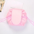 Traveler large capacity pink lazy cosmetic bag portable drawstring makeup toiletry storage pouch - Light Pink