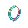 Gepolijste regenboog titanium stalen oorring met minimalistisch cirkelvormig ontwerp - 8mm / Kleurrijk