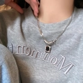 Doppellagige Hoodie-halskette Aus Titanstahl Mit Zirkonia