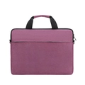 Schlanke lila Laptoptasche mit schwarzen Griffen und praktischer Außentasche - 13" / Rosarot