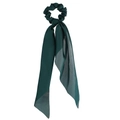 Eleganter dunkelgrüner Satin Haargummi mit langen Bändern für stilvolle Pferdeschwänze - Dunkelgrün