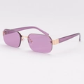 Occhiali da sole quadrati senza montatura con lenti viola ed elegante ponte dorato - Montatura Viola / Lenti Viola