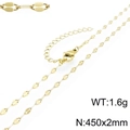 Sparkling gold lip chain necklace for women, 1.6g weight and 450x2mm size specification - Gold Style (KN118594-K)