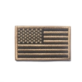 Tactical US flag embroidered patch in low-visibility grey and tan with velcro backing - Tan