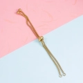 Verstellbares goldenes Edelstahl Box Chain Armband mit Schiebeperle für DIY-Schmuck - Gold