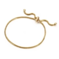 Pulsera minimalista de cadena de serpiente dorada con cierre deslizante ajustable y bolas - Dorado (KB154062-KFC)