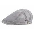 Light grey breathable mesh beret cap with adjustable metal buckle back strap - Light Gray / Adjustable