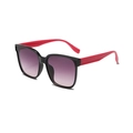 Gafas de sol cuadradas oversize con montura negra y patillas en color rosa magenta - Montura Negra Patillas Rosadas Lentes Morados Degradados