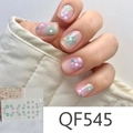 Matte daisy and polka dot nail art stickers in lavender and green floral designs - QF545