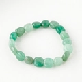 Bracelet élastique en pierres d'aventurine verte naturelle de forme irrégulière - Jade aventurine