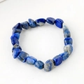 Irregular raw lapis lazuli stone bead bracelet with natural deep blue texture - Lapis Lazuli