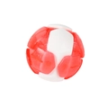 Red and white honeycomb textured dog toy ball with elastic rubber for fetching - Red and White