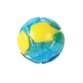 Tricolor geometric rubber pet training ball in blue, yellow, and green colors - Blue Yellow and Green
