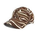 Détail de la casquette de baseball en toile à motif marbré avec tissu brun et blanc - M (56-58cm) / café
