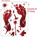 Halloween blood footprint and splatter wall stickers in 25x35cm waterproof PVC set - Blood Footprint